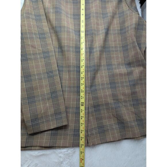 Old Navy Taylor Relaxed Suit Blazer Jacket Brown Plaid Women size XL Tall NWT - Picture 9 of 9